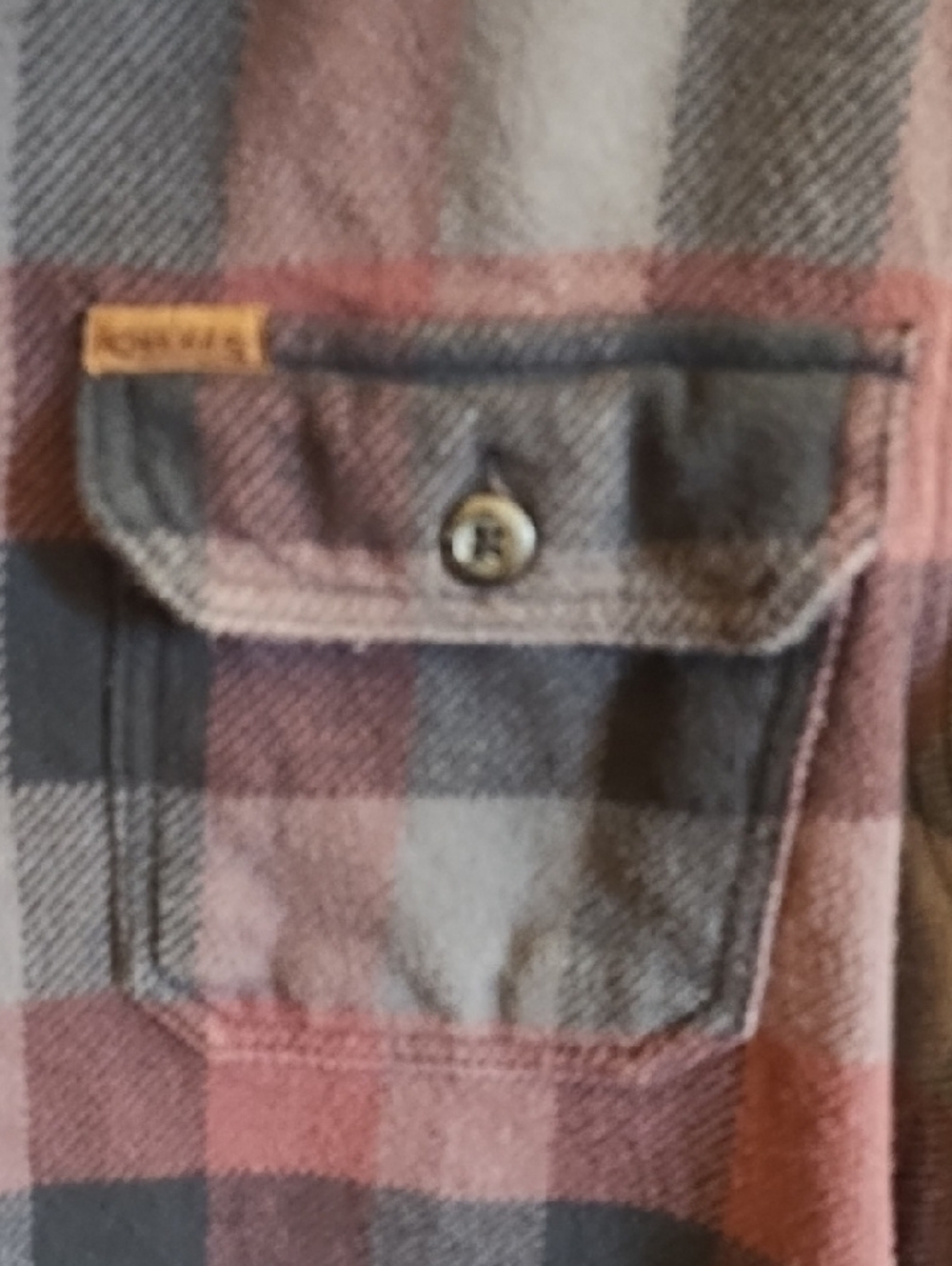 Orvis 100% Cotton Plaid Shirt in Burgundy & Slate Blue - Picture 3 of 7